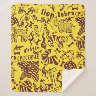 Niedliche afrikanische Tiere nahtlos Sherpadecke