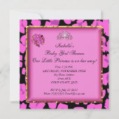 Niedliche Afro American Baby Dusche Rosa Leopard Einladung (Rückseite)