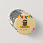 Niedliche afro einhornamerikanische Mädchen Geburt Button (Vorne & Hinten)