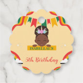 Niedliche afro einhornamerikanische Mädchen Geburt Geschenkanhänger (Rückseite)