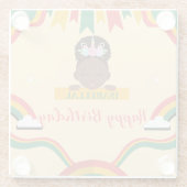 Niedliche afro einhornamerikanische Mädchen Geburt Glasuntersetzer (Rückseite)