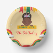 Niedliche afro einhornamerikanische Mädchen Geburt Pappteller (Vorderseite)