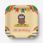 Niedliche afro einhornamerikanische Mädchen Geburt Pappteller (Vorderseite)