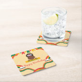 Niedliche afro einhornamerikanische Mädchen Geburt Rechteckiger Pappuntersetzer (Vor Ort)