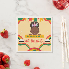 Niedliche afro einhornamerikanische Mädchen Geburt Serviette