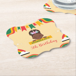 Niedliche afro einhornamerikanische Mädchen Geburt Untersetzer