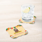 Niedliche afro einhornamerikanische Mädchen Geburt Untersetzer (Vor Ort)