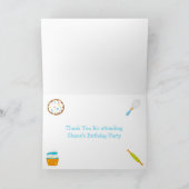 Niedliche Afroamerikaner Baking Birthday Party Dankeskarte (Innenseite)