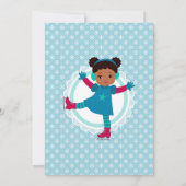 Niedliche Afroamerikaner-Ice-Skaten Geburtstagspar Einladung (Rückseite)