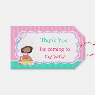 Niedliche Afroamerikanerin Baking Geburtstagsparty Geschenkanhänger