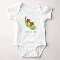 Niedliche afroamerikanische Twins im Pod Baby T-Sh