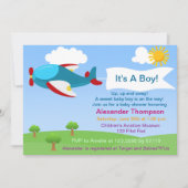 Niedliche Airplane Boy Baby Dusche Einladung (Vorderseite)
