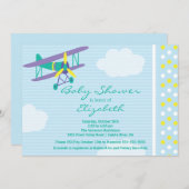 Niedliche Airplane Boy Baby Shower Einladung (Vorne/Hinten)