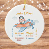 Niedliche Airplane Penguin Baby Boy Stats Keramik Keramik Ornament