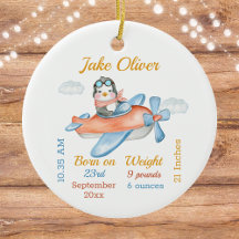 Niedliche Airplane Penguin Baby Boy Stats Keramik 