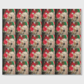 Niedliche Akita Hund Weihnachtsmannmütze Kegel Dek Geschenkpapier (Flach)