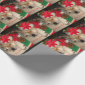 Niedliche Akita Hund Weihnachtsmannmütze Kegel Dek Geschenkpapier (Ecke)
