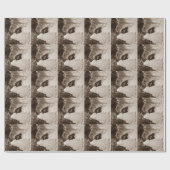 niedliche Akita küssende Snowman-Akita-Fotografie Geschenkpapier (Flach)