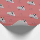 niedliche akita mit rosa Teddybär schwarzer Hund Geschenkpapier (Ecke)