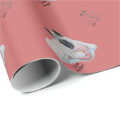 niedliche akita mit rosa Teddybär schwarzer Hund Geschenkpapier (Rolleneckpunkt)