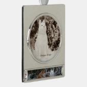 niedliche akita sitzend Schneehunde Banner-Ornament Silber (Rechts)