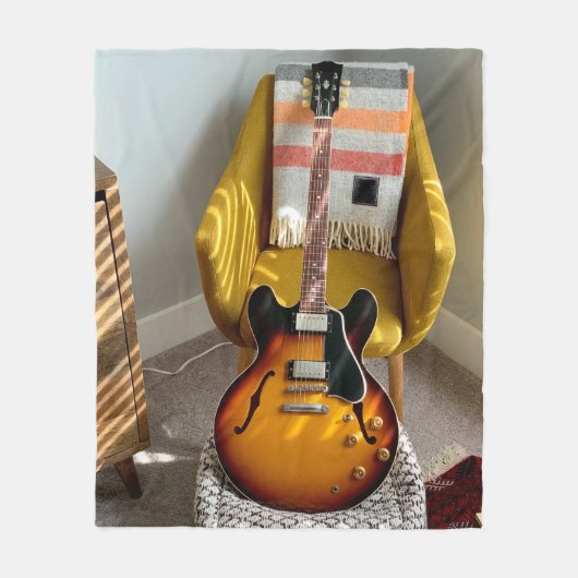 Niedliche akustische Gitarre Fleecedecke (Vorderseite)