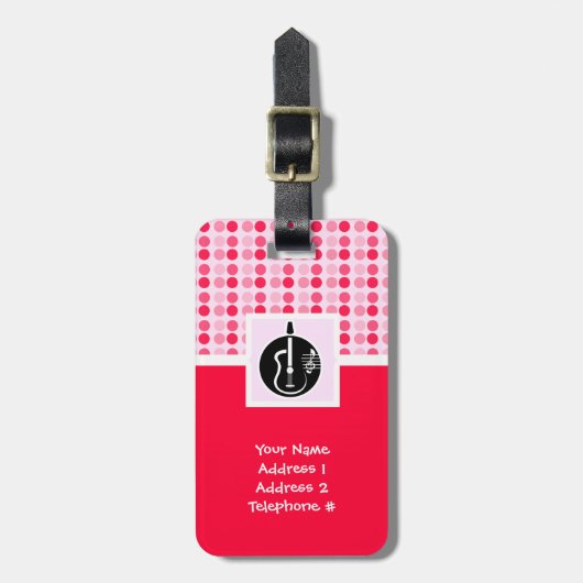 Niedliche akustische Gitarre Gepäckanhänger (Vorderseite vertikal)