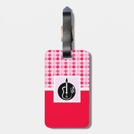 Niedliche akustische Gitarre Gepäckanhänger (Rückseite vertikal)