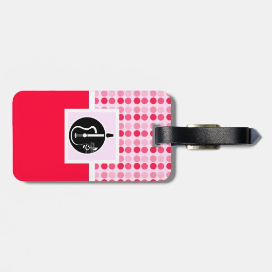 Niedliche akustische Gitarre Gepäckanhänger (Rückseite horizontal)