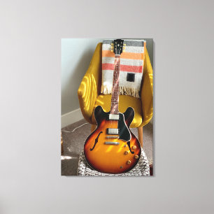 Niedliche akustische Gitarre Leinwanddruck