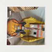 Niedliche akustische Gitarre Wandteppich (Vorderseite (Horizontal))