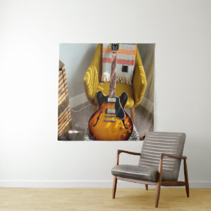 Niedliche akustische Gitarre Wandteppich