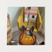 Niedliche akustische Gitarre Wandteppich (Vorderseite)