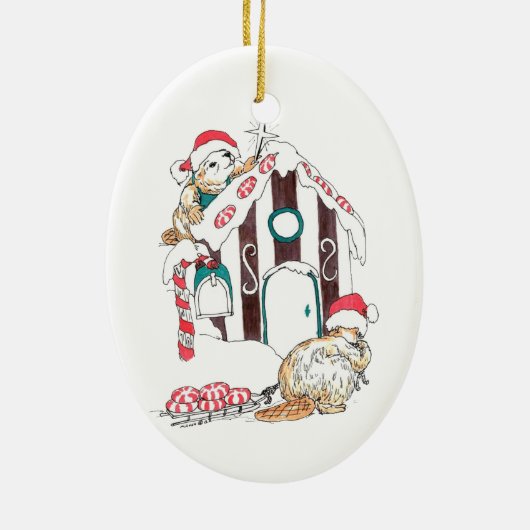 Niedliche Alaska Wildlife Keramik Ornament (Hinten)