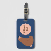 Niedliche Alberne Bärenfahrt Blue Boys Travel Gepäckanhänger (Vorderseite Vertikal)