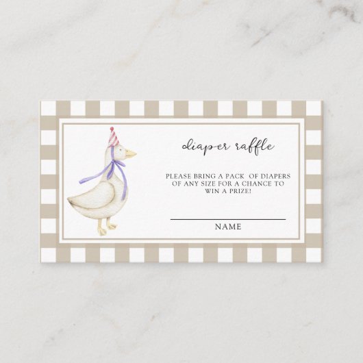 Niedliche alberne Gans - Gewinnspiel Begleitkarte (Vorderseite)