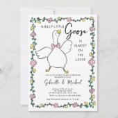 Niedliche Alberne Gänsedusche Einladung (Vorderseite)