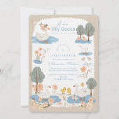 Niedliche Alberne Gänsedusche Einladung (Vorderseite)