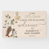 Niedliche Alberne Gänsejunge Kinderdusche Willkomm Banner (Horizontal)