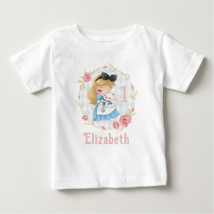 Niedliche Alice im Wunderland Girl Baby T - Shirt