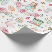 Niedliche Alice im Wunderland Mad Hatter Tee Party Geschenkpapier (Ecke)