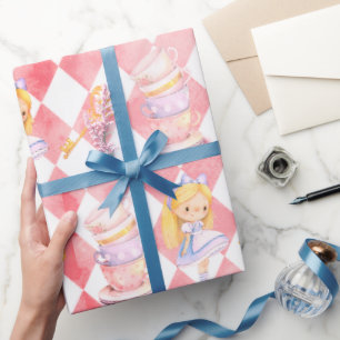 Niedliche Alice im Wunderland Red Gift Wrapping Pa Geschenkpapier
