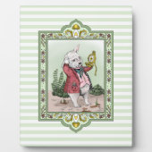 Niedliche Alice im Wunderland Spätweiße Kaninchenk Fotoplatte (Vorderseite)