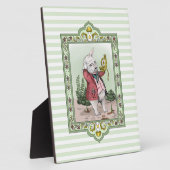 Niedliche Alice im Wunderland Spätweiße Kaninchenk Fotoplatte (Seite)