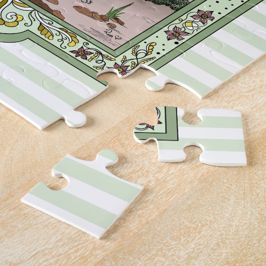 Niedliche Alice im Wunderland Spätweiße Kaninchenk Puzzle (Seite)