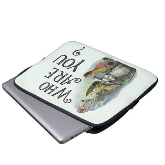 Niedliche Alice im Wunderland und Raupe Art Laptopschutzhülle (Vorne Knopf)