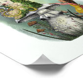 Niedliche Alice im Wunderland und Raupe Art Poster (Ecke)