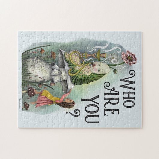 Niedliche Alice im Wunderland und Raupe Art Puzzle (Horizontal)