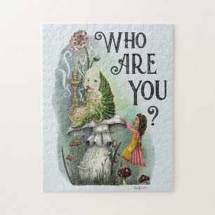 Niedliche Alice im Wunderland und Raupe Art Puzzle