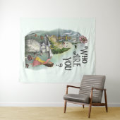 Niedliche Alice im Wunderland und Raupe Art Wandteppich (Beispiel (Horizontal))